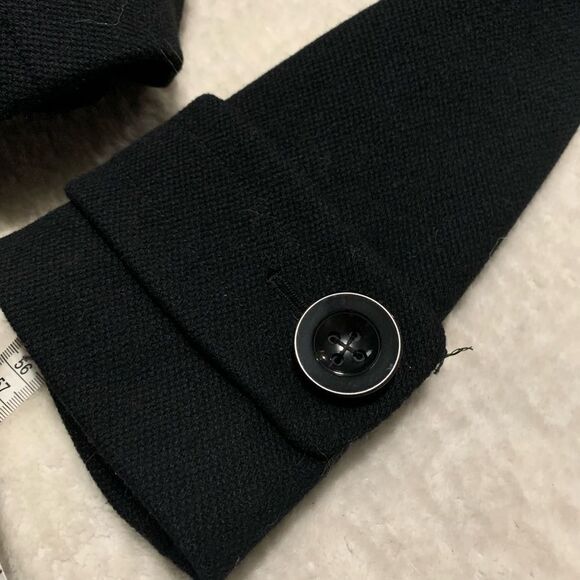 J CREW Womens Black Wool Blend Top Coat Sz 8 Petite Double Breasted Winter Heavy - Picture 6 of 7